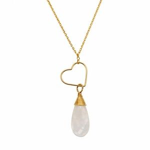 #1108 S925 Moonstone Heart Necklace